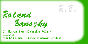 roland banszky business card
